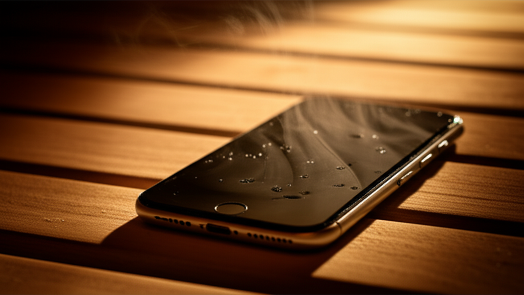 Generate a high-quality, relevant image prompt for an article about: Can iPhones Go In Saunas? Shock